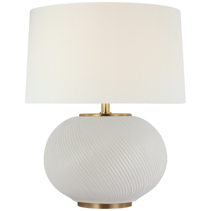 Mirelle Medium Table Lamp in Ivory with Linen Shade