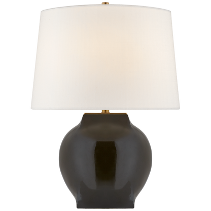 Ilona Medium Table Lamp in Black with Linen shade