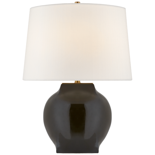 Ilona Medium Table Lamp in Black with Linen shade