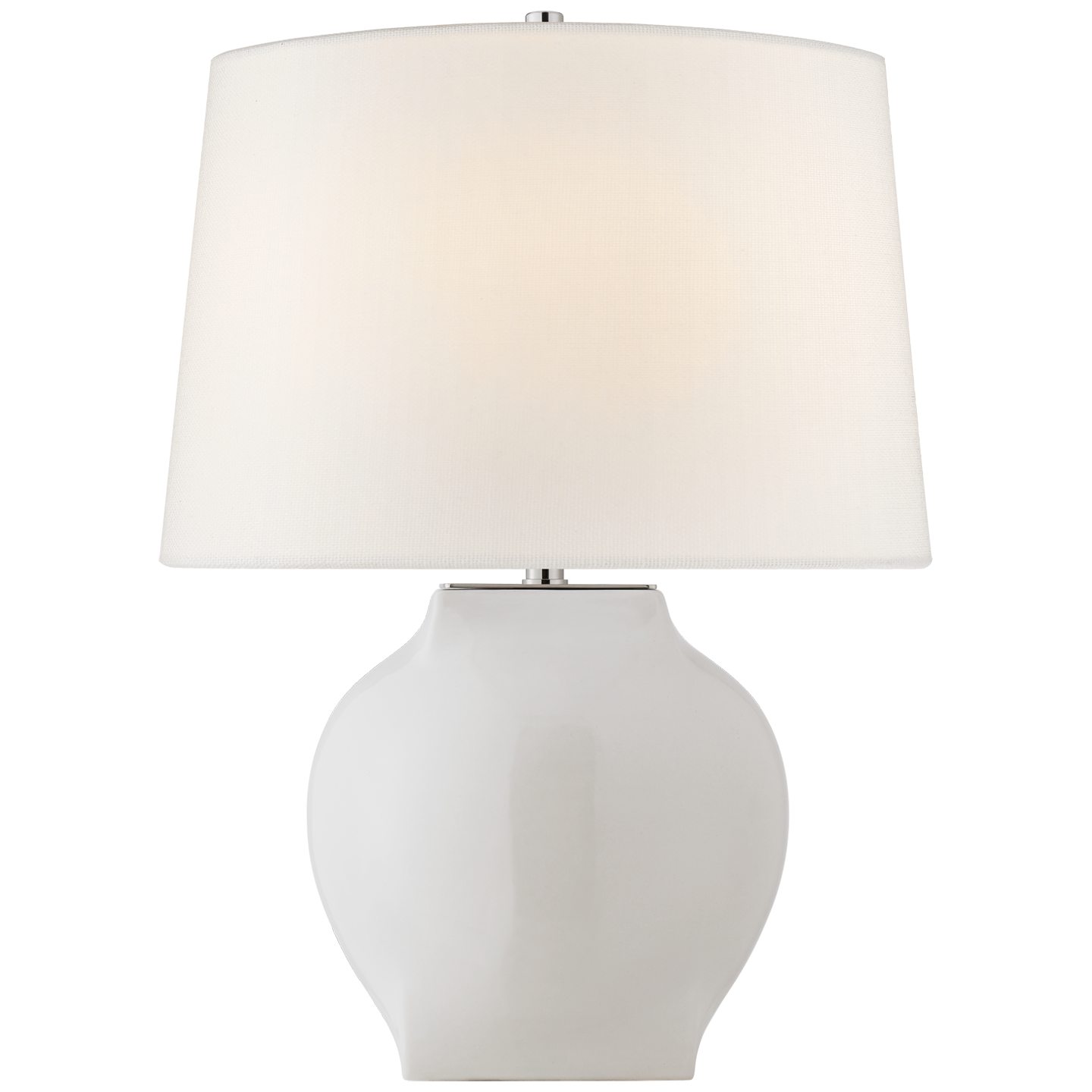 Ilona Medium Table Lamp in White with Linen shade