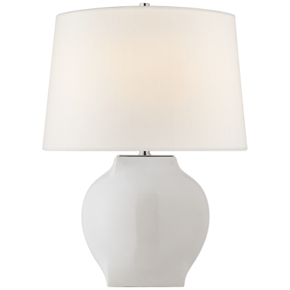 Ilona Medium Table Lamp in White with Linen shade