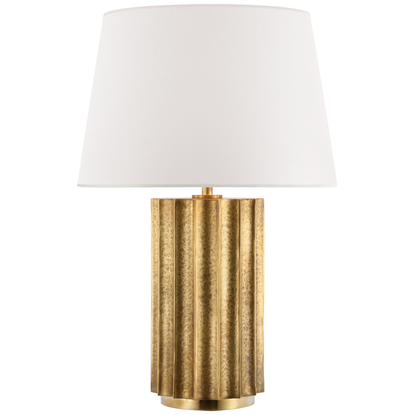 Kolber Medium Table Lamp in Natural Brass with White Paper Shade