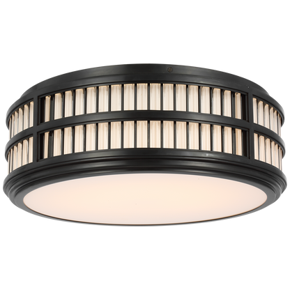 Perren 18" Flush Mount in Bronze and Glass Rods