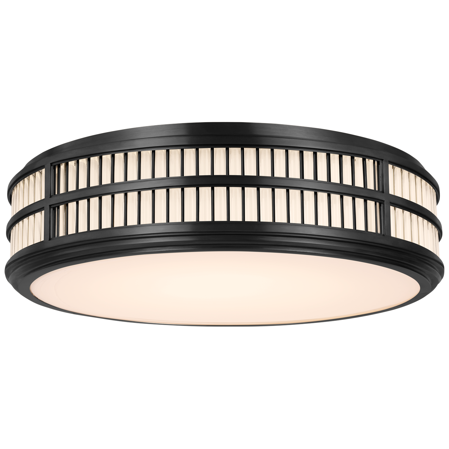 Perren 24" Flush Mount in Bronze and Glass Rods