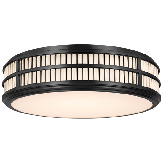 Perren 24" Flush Mount in Bronze and Glass Rods