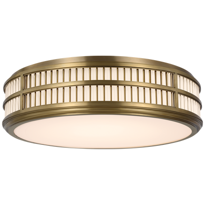 Perren 24" Flush Mount in Natural Brass and Glass Rods