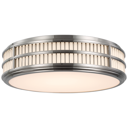 Perren 24" Flush Mount in Polished Nickel and Glass Rods