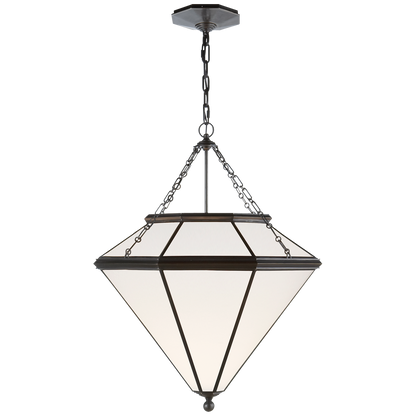 Cannes Pendant in Bronze with White Glass