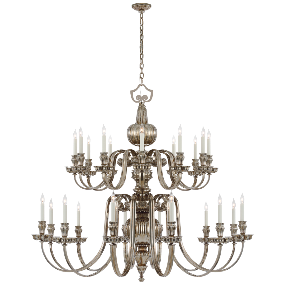 Falaise Grande Two Tier Chandelier in Butler's Silver