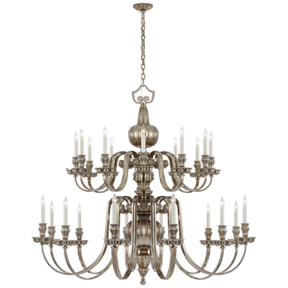 Falaise Grande Two Tier Chandelier in Butler's Silver