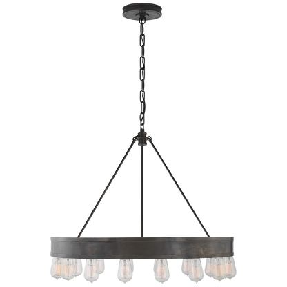 Roark 30" Modular Ring Chandelier in Aged Iron