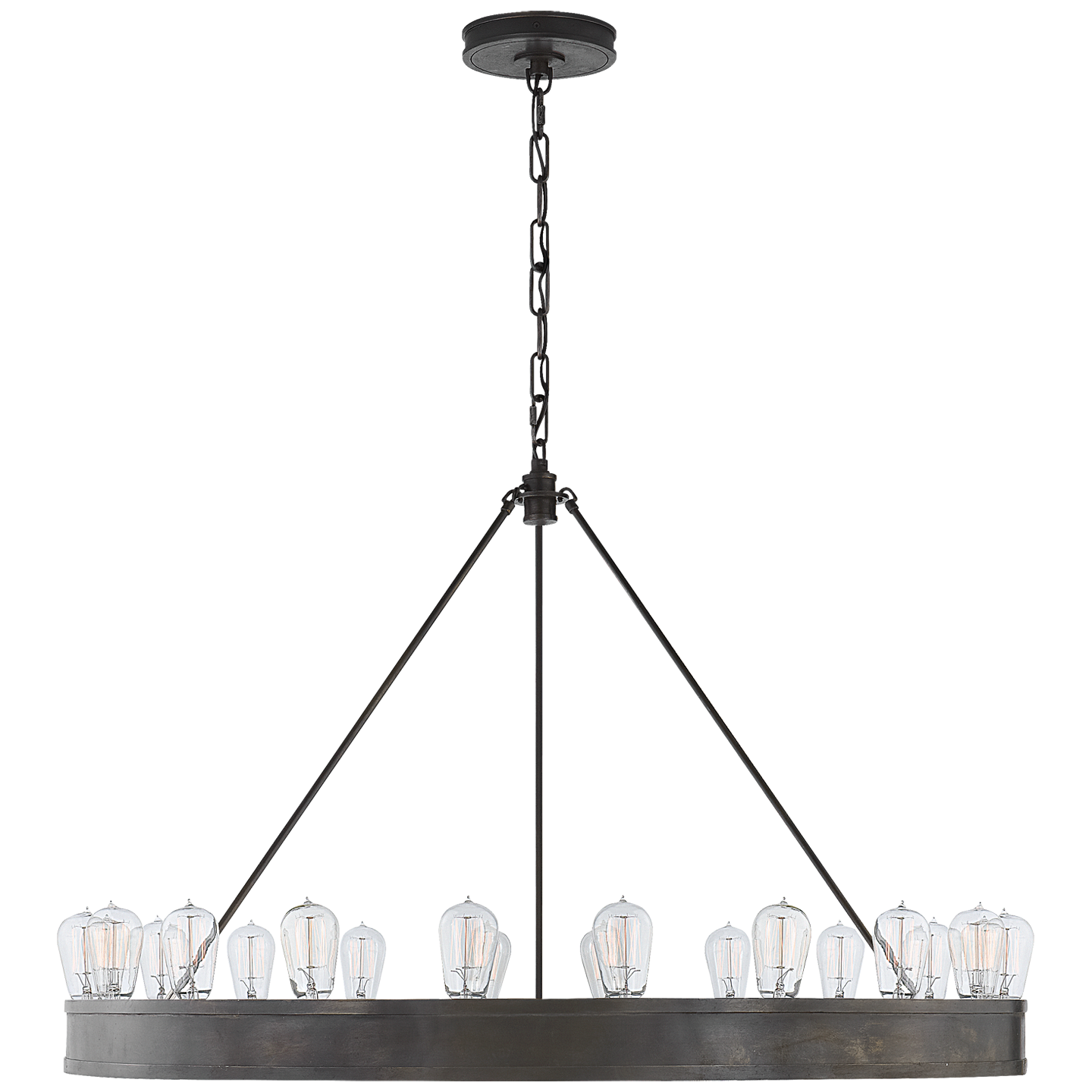 Roark 40" Modular Ring Chandelier in Aged Iron