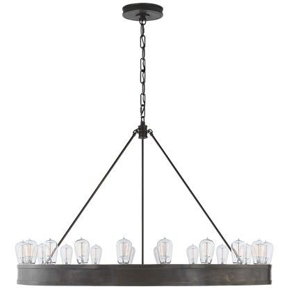 Roark 40" Modular Ring Chandelier in Aged Iron