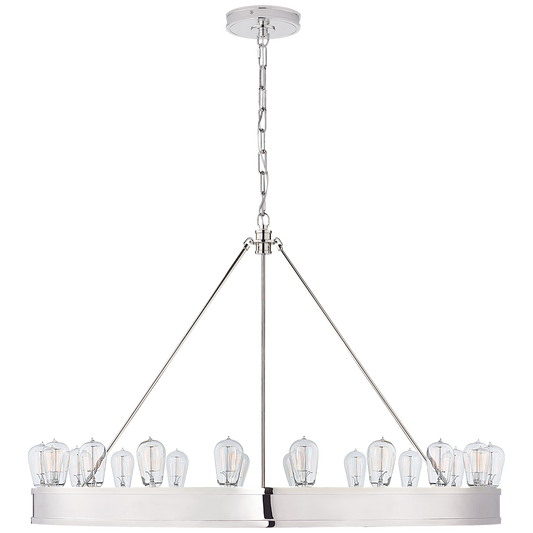 Roark 40" Modular Ring Chandelier in Polished Nickel