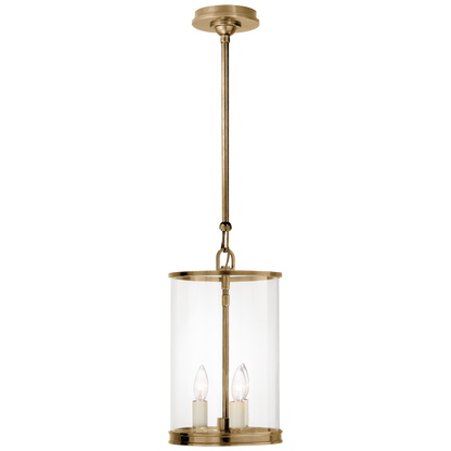 Modern Small Lantern in Natural Brass