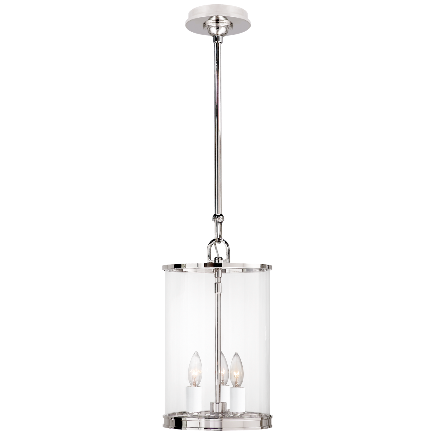 Modern Small Lantern in Polished Nickel