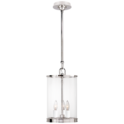 Modern Small Lantern in Polished Nickel