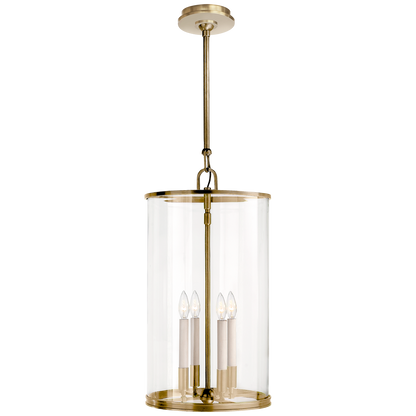 Modern Large Lantern in Natural Brass