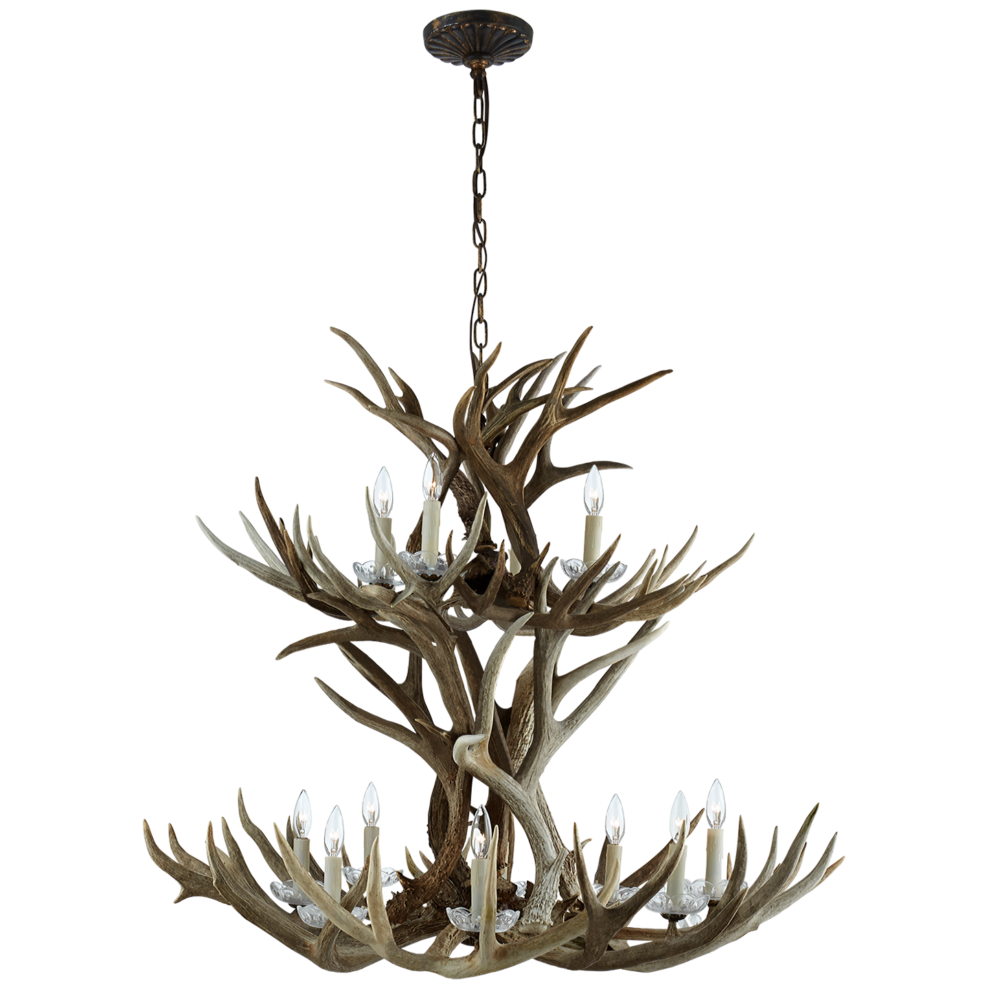 Straton Double Tier Chandelier in Natural Bone