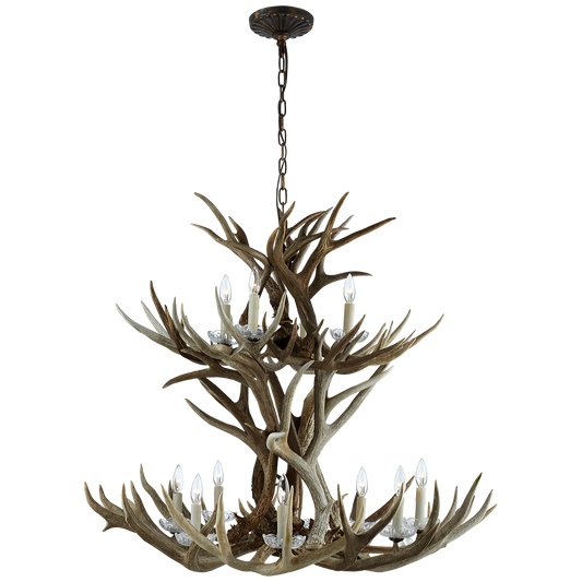 Straton Double Tier Chandelier in Natural Bone