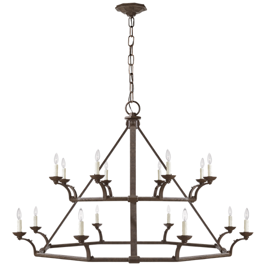 Robertson Double Tier Chandelier in Natural Rust