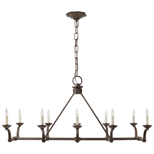 Robertson Linear Chandelier in Natural Rust