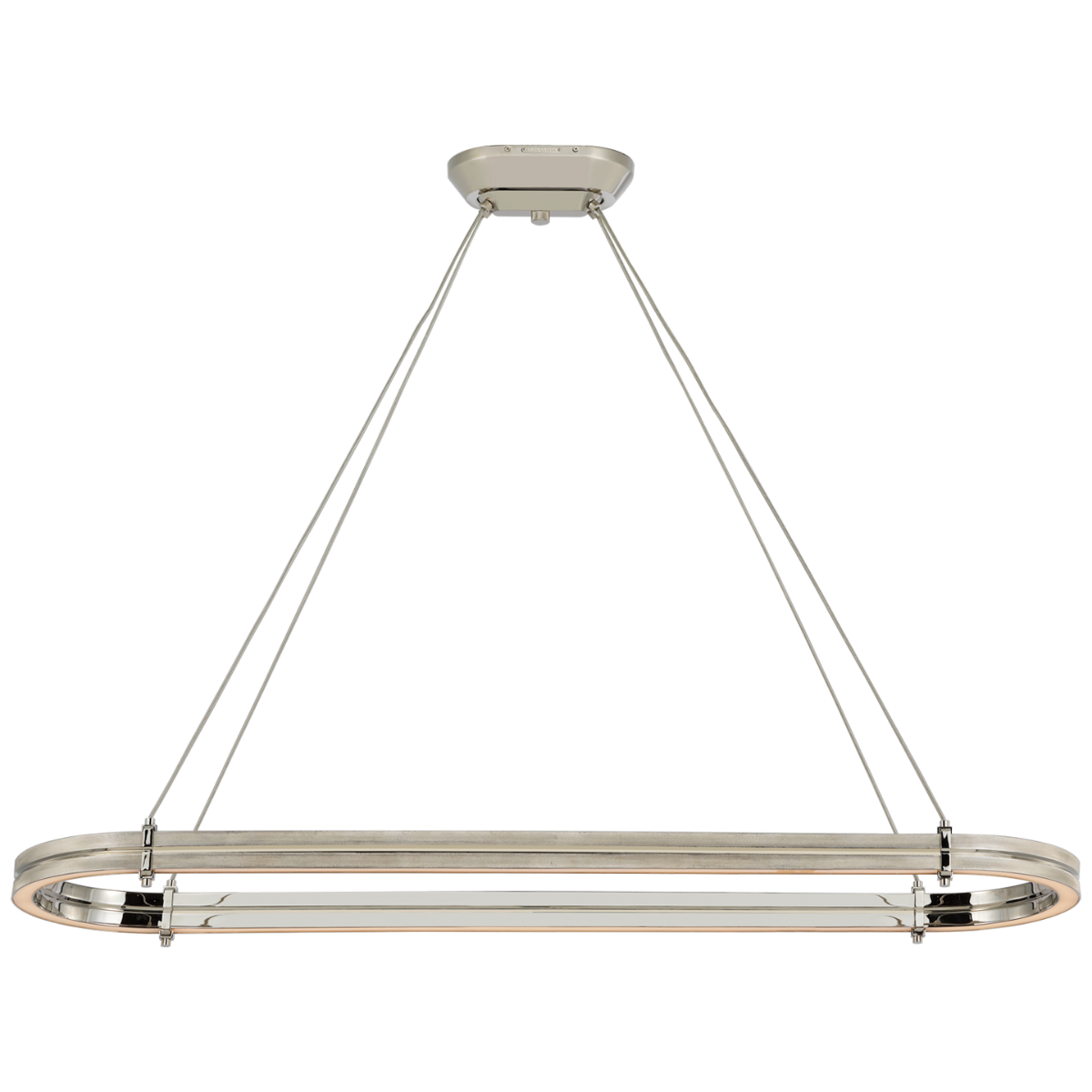 Paxton 54" Oval Linear Chandelier in Polished Nickel