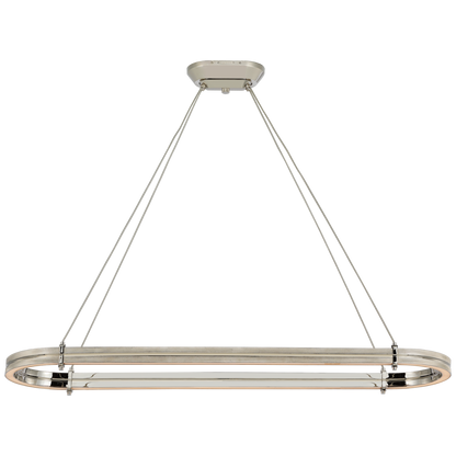 Paxton 54" Oval Linear Chandelier in Polished Nickel