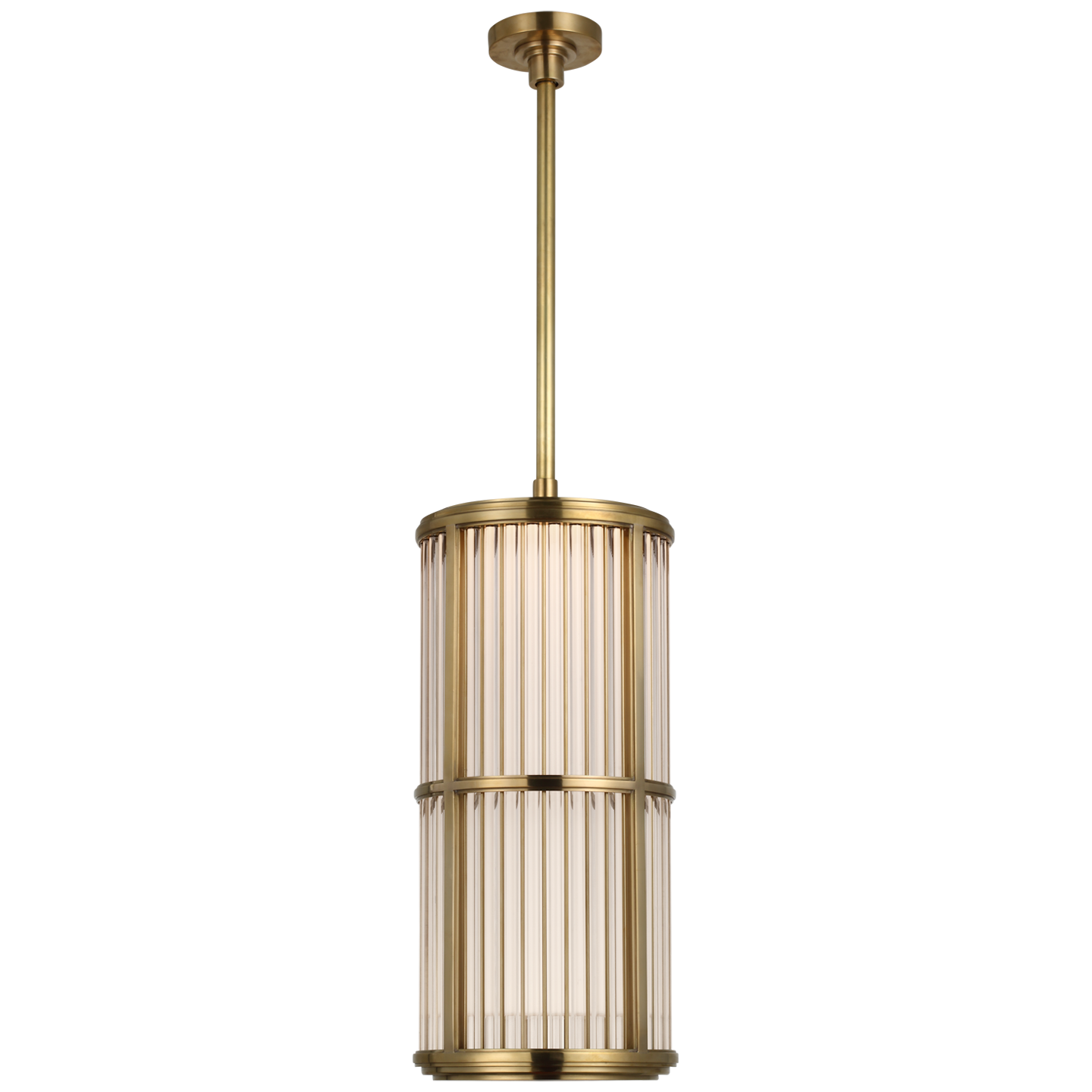 Perren 10" Pendant in Natural Brass and Glass Rods