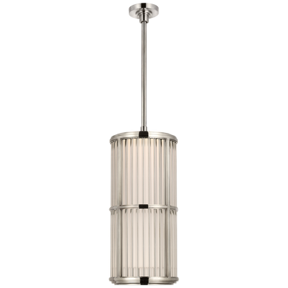 Perren 10" Pendant in Polished Nickel and Glass Rods