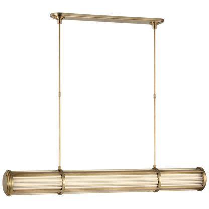 Perren Large Linear Chandelier in Natural Brass
