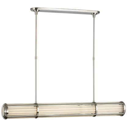 Perren Large Linear Chandelier in Polished Nickel
