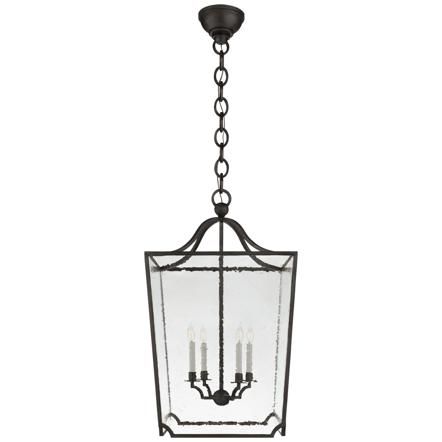 Beatrice Large Lantern in Aged Iron with Restoration Glass