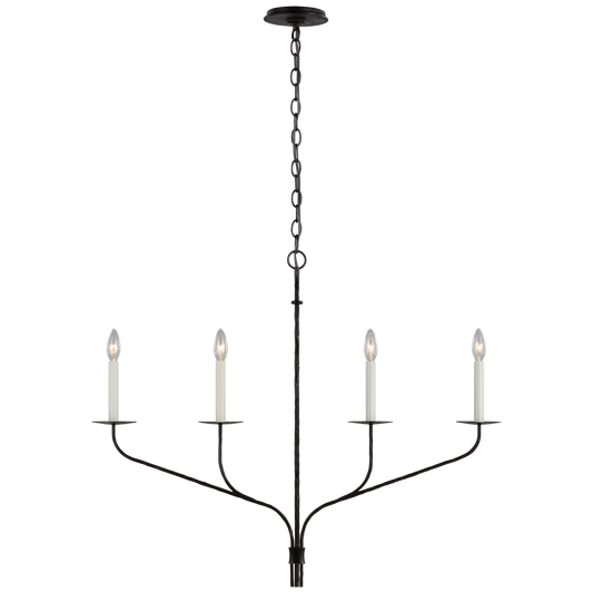 Belfair Medium Four Light Linear in Aged Iron