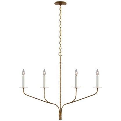 Belfair Medium Four Light Linear in Gilded Iron