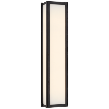 Mercer Long Box Light in Bronze with White Glass