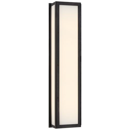 Mercer Long Box Light in Bronze with White Glass