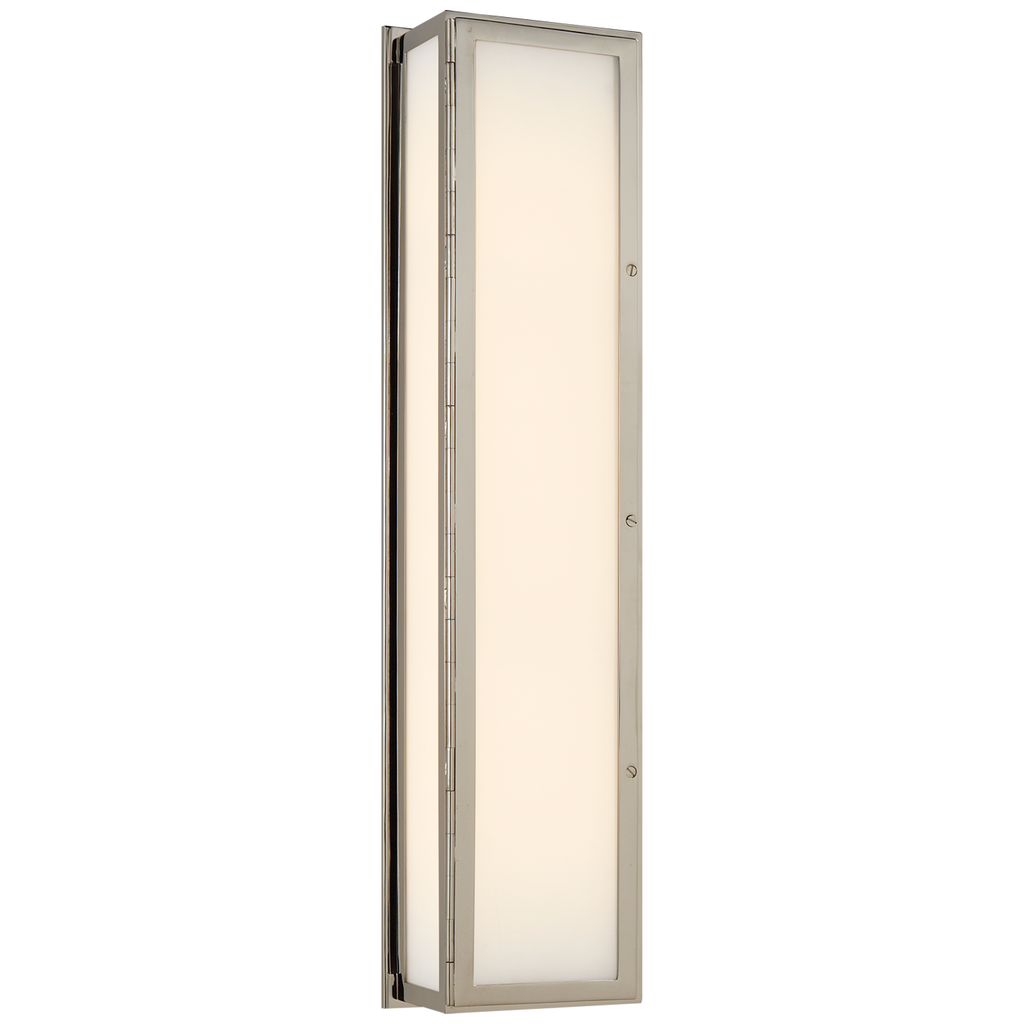 Mercer Long Box Light in Polished Nickel with White Glass