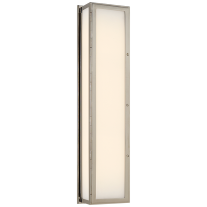 Mercer Long Box Light in Polished Nickel with White Glass
