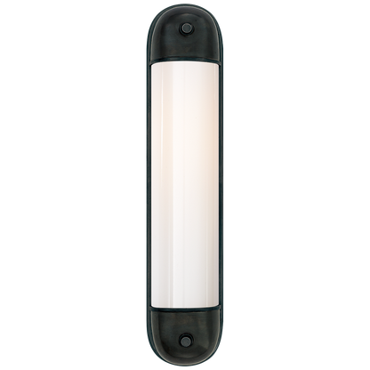 Selecta Long Sconce in Bronze with White Glass