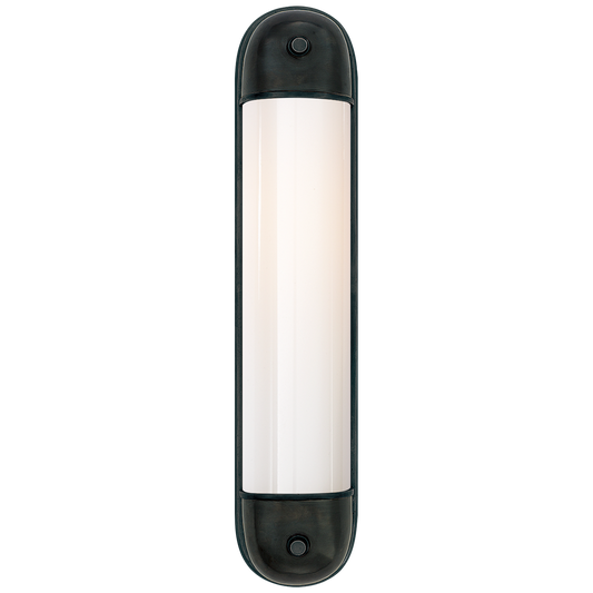 Selecta Long Sconce in Bronze with White Glass