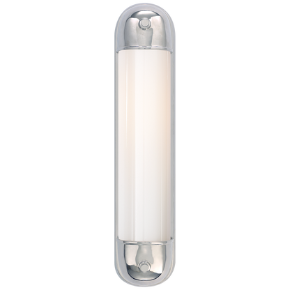 Selecta Long Sconce in Chrome with White Glass