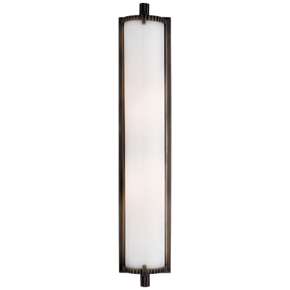 Calliope Tall Bath Light in Bronze with White Glass