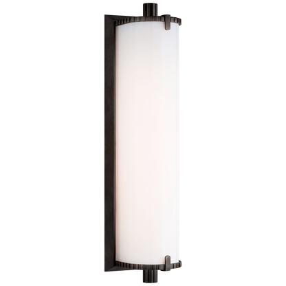 Calliope Medium Bath Light in Bronze with White Glass