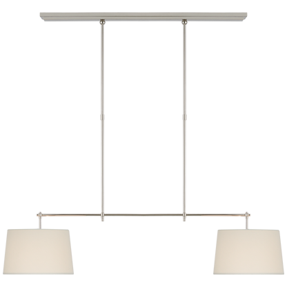 Bryant Medium Billiard in Polished Nickel with Linen Shades