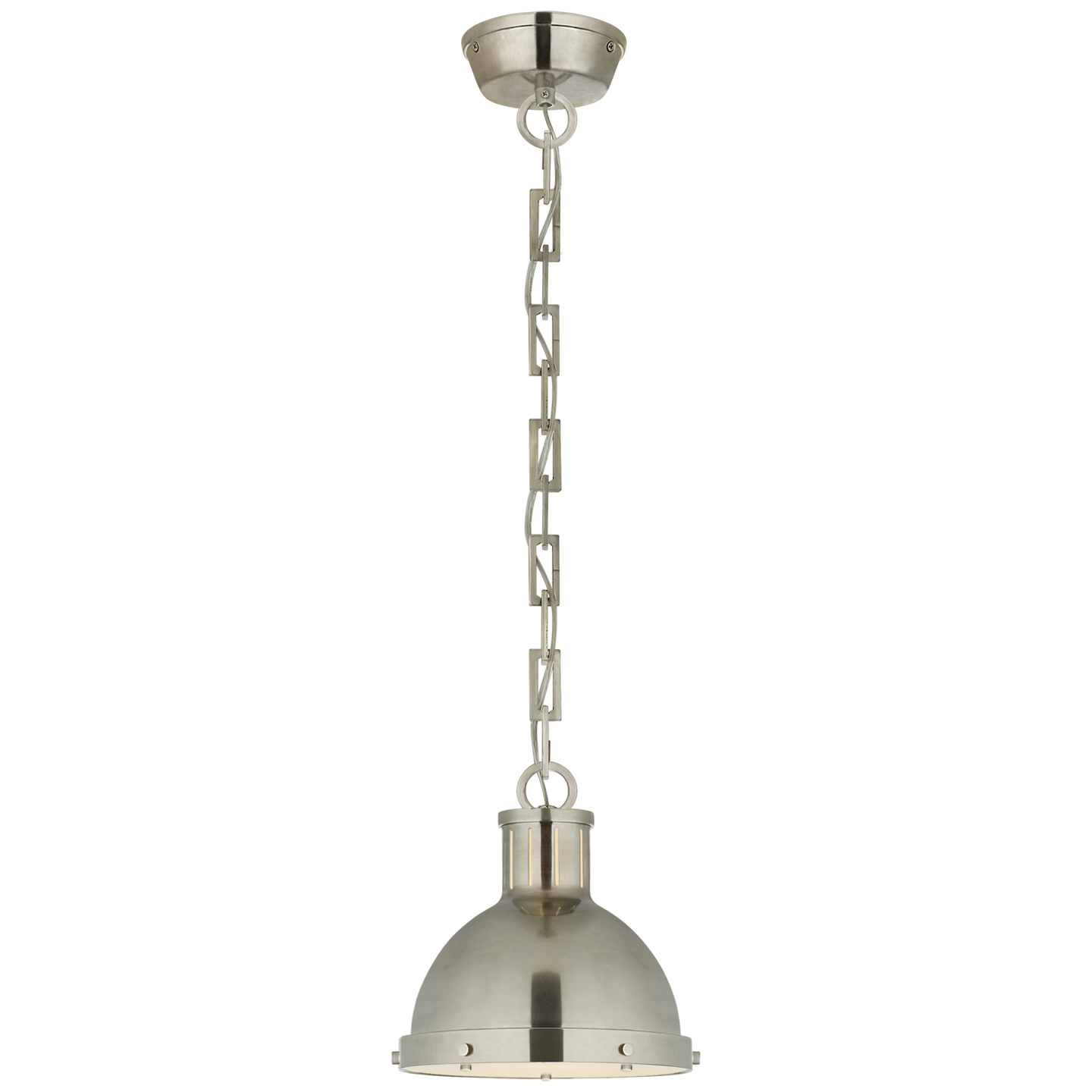 Hicks Small Pendant in Antique Nickel with Acrylic Diffuser